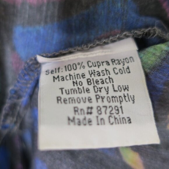 Johnny Was Wiggie Long Easy Tie-Neck Tunic Top Cupra Rayon Women's Small - Picture 6 of 6